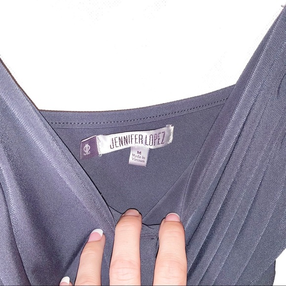 JENNIFER LOPEZ Purple Faux Wrap Dress M - Picture 6 of 8